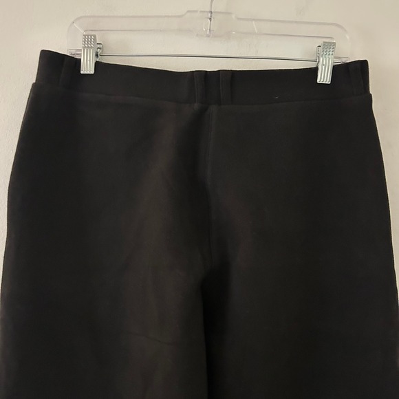 OGL Black Wide Leg Wool Blend Front Seam Heavyweight Pull-on Pants L Large New - Picture 4 of 7